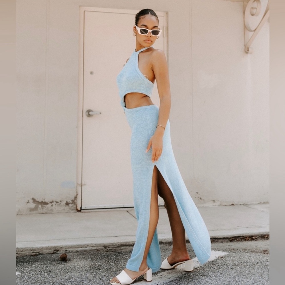 ETIQUETTE Blue Cut Out Sundress